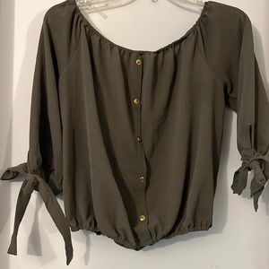 olive color shirt